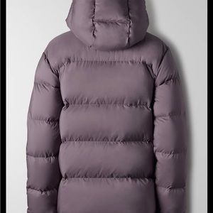 TNA puffer in mauve purple. Worn 1